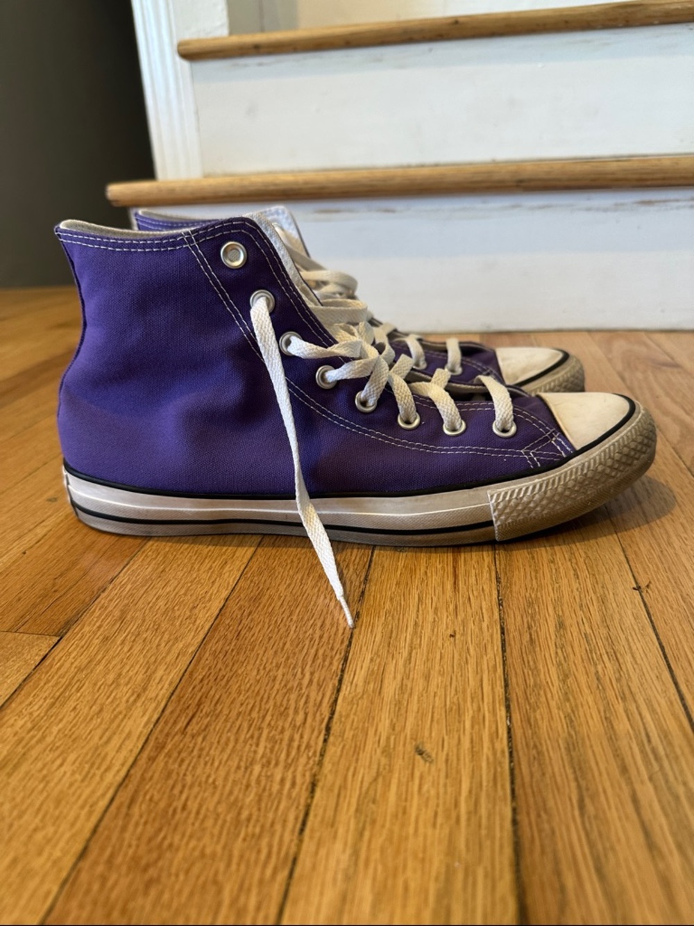 Converse High-Top Canvas Sneakers in Purple